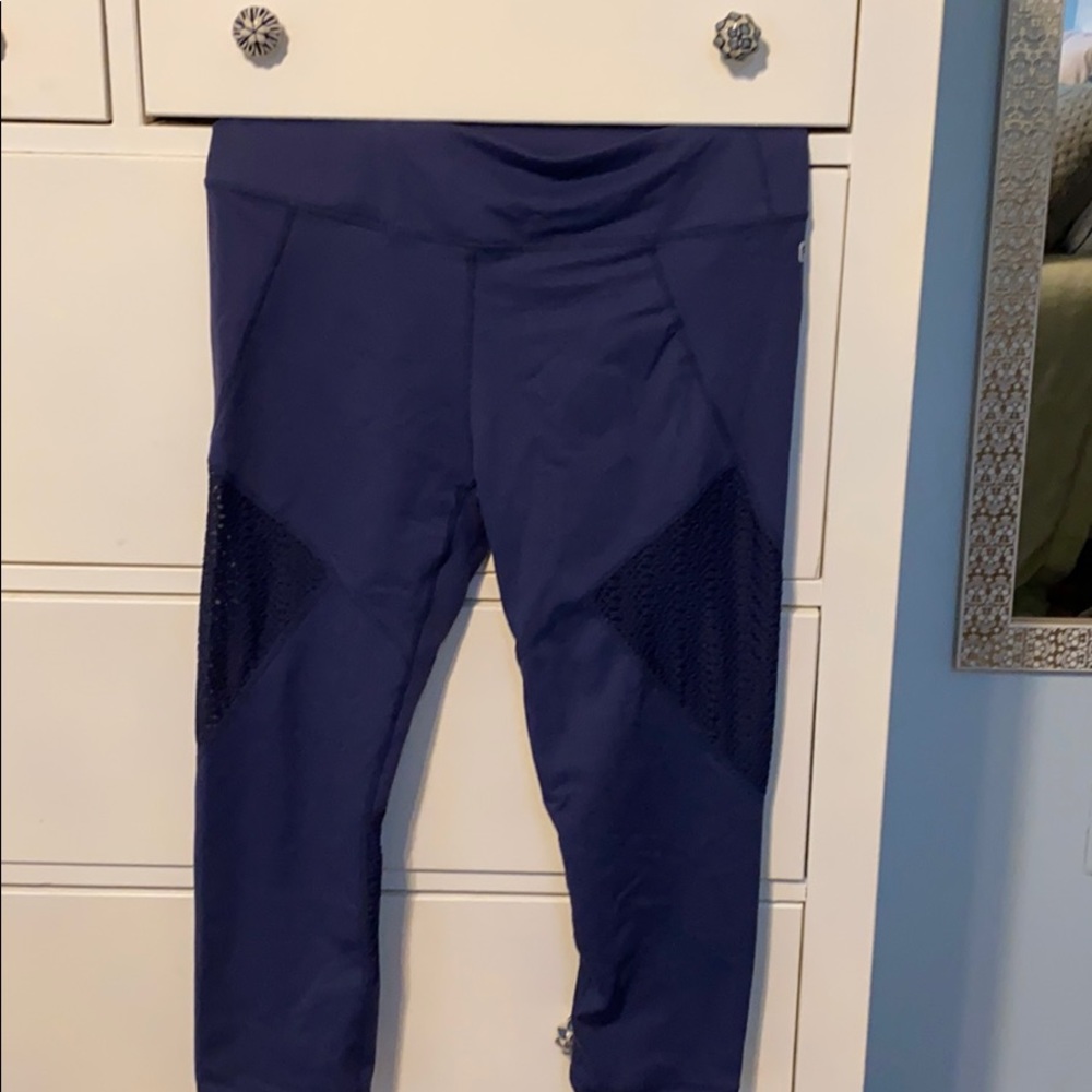 Purple Fabletics Leggings with Mesh Design